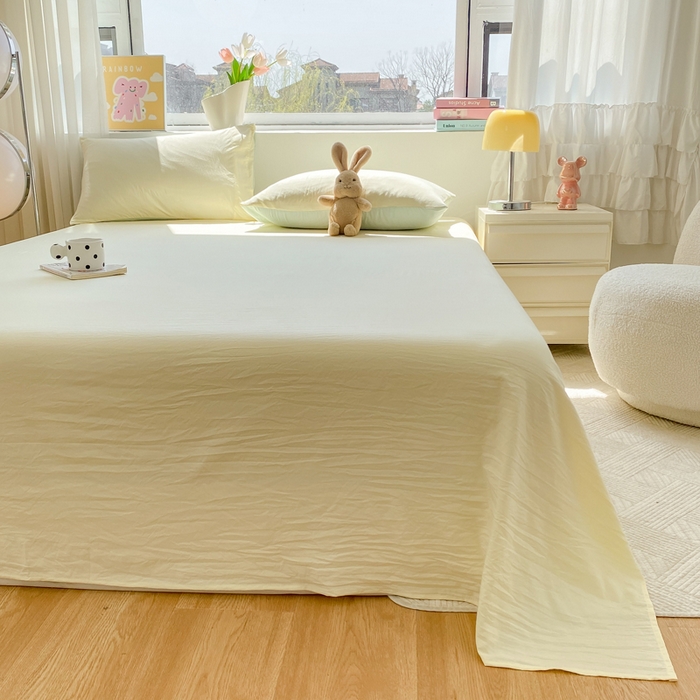 91家纺网 家纺一手货源 找家纺 雨帆家纺 2024新款纯色床单床笠单品系列 -单床单 芝士床单