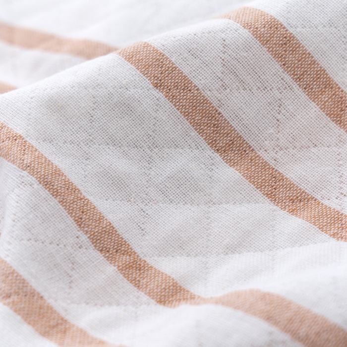 91家纺网 家纺一手货源 找家纺 朴尔家纺-毛巾被 2024新款特惠混纺棉质三层纱布独版AB面枕巾 52*78cm一对 格韵咖啡