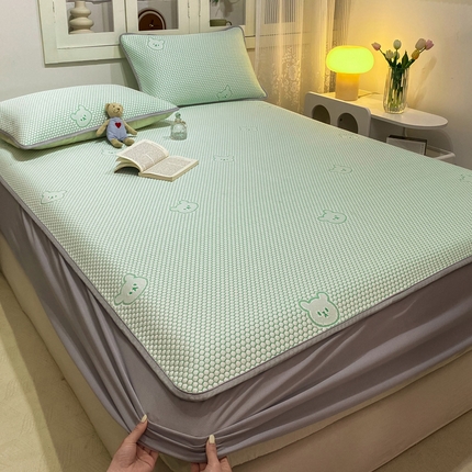 91家纺网 家纺一手货源 找家纺 （总）眠势力 2025新款冰豆豆凉席冷感凉豆豆软凉席三件套