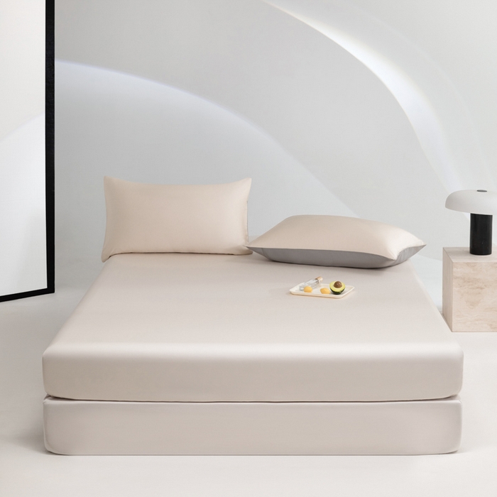 91家纺网 家纺一手货源 找家纺 云栖家居 202460支A类兰精天丝系列单品床笠（风格一） 米白