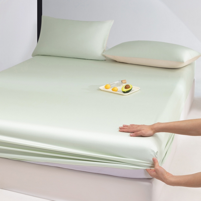 91家纺网 家纺一手货源 找家纺 云栖家居 202460支A类兰精天丝系列单品床笠（风格一） 浅绿