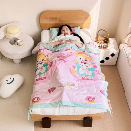 91家纺网 家纺一手货源 找家纺 （总）吉咪兔 2024年新款儿童夏凉被幼儿园夏季小被子纯棉卡通夏天可机洗宝宝空调被