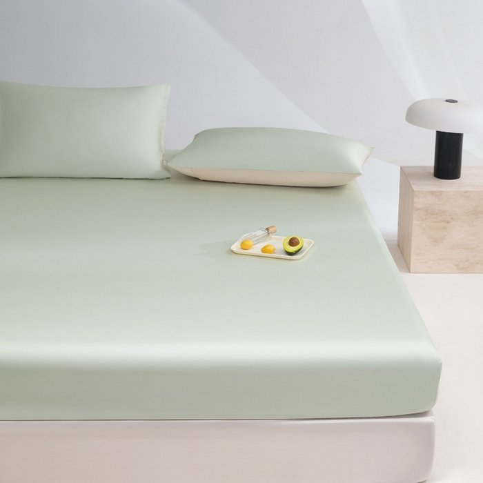 91家纺网 家纺一手货源 找家纺 云栖家居 202460支A类兰精天丝系列单品床笠（风格一） 浅绿