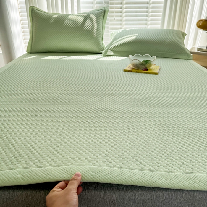 91家纺网 家纺一手货源 找家纺 许林家纺 2025 新款凉豆豆凉席 豆豆绿