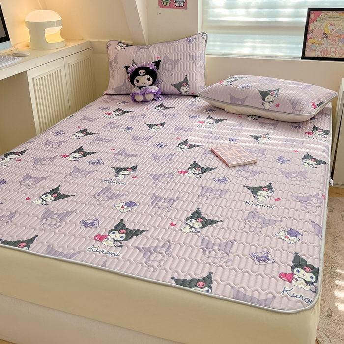 91家纺网 家纺一手货源 找家纺 金爱家 2024新款库洛米床笠款凉感丝乳胶凉席 床笠款-魔法库洛米