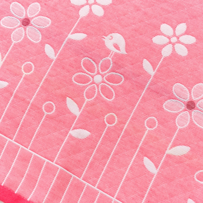 91家纺网 家纺一手货源 找家纺 朴尔家纺-毛巾被 2024新款特惠混纺棉质三层纱布独版AB面枕巾 52*78cm一对 花中细语粉