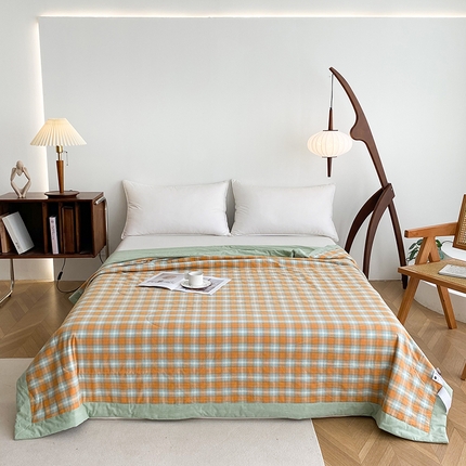 青螺家纺 2024全棉水洗棉双面色织100%新疆棉花夏被三件套四件套枕套床单 支持质检验货 沐夏