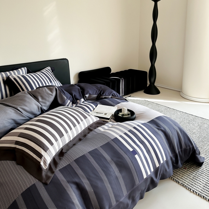 91家纺网 家纺一手货源 找家纺 （总）优悦生活馆 2024新款天丝宽边拼角四件套-商务系列