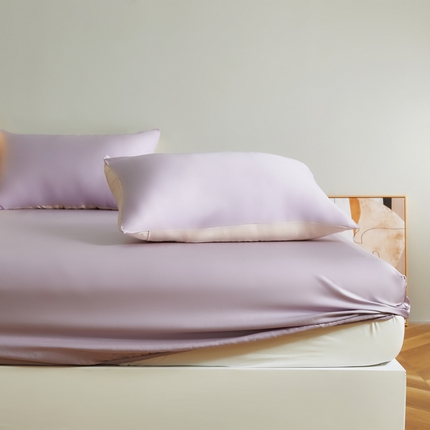 91家纺网 家纺一手货源 找家纺 云栖家居 202460支A类兰精天丝系列单品床笠（风格二） 紫灰