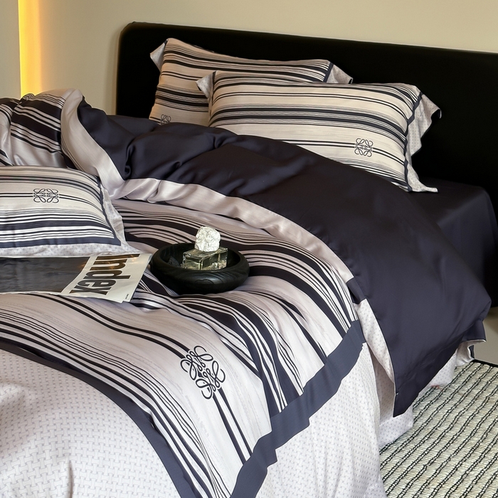 91家纺网 家纺一手货源 找家纺 优悦生活馆 2024新款天丝宽边拼角四件套-商务系列 伯爵荣耀-蓝