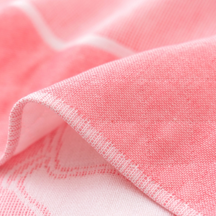 91家纺网 家纺一手货源 找家纺 朴尔家纺-毛巾被 2024新款特惠混纺棉质三层纱布独版AB面枕巾 52*78cm一对 早安粉