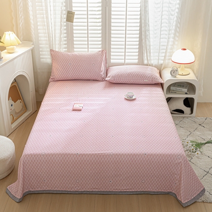 91家纺网 家纺一手货源 找家纺 新印象 2025新款纯棉老粗布三件套 半夏