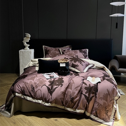 91家纺网 家纺一手货源 找家纺 （总）宜代光年 2024新款天丝棉拼角数码印花四件套