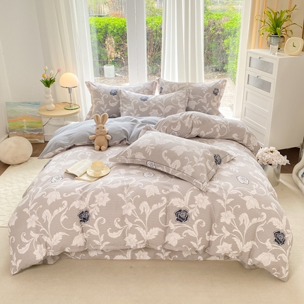 91家纺网 家纺一手货源 找家纺 凌鼎 2025新款喷气加厚磨毛四件套系列2 叶岚