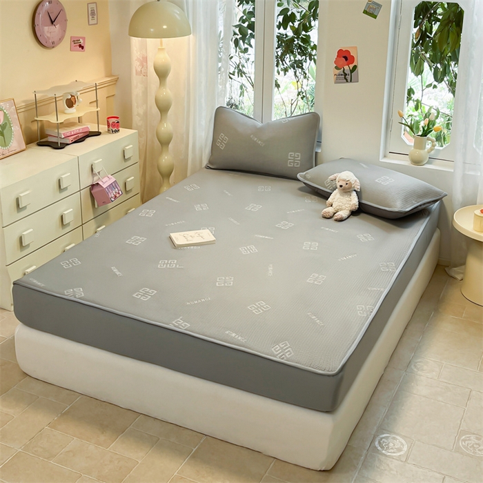 91家纺网 家纺一手货源 找家纺 启程家纺 2024春夏A类凉豆豆凉席床笠款凉席套件 纪梵星