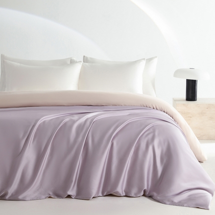 91家纺网 家纺一手货源 找家纺 云栖家居 202460支A类兰精天丝系列单品被套（风格一）紫灰&香槟