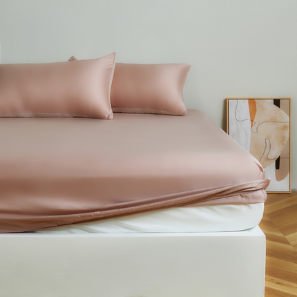 91家纺网 家纺一手货源 找家纺 云栖家居 202460支A类兰精天丝系列单品床笠（风格二） 灰粉