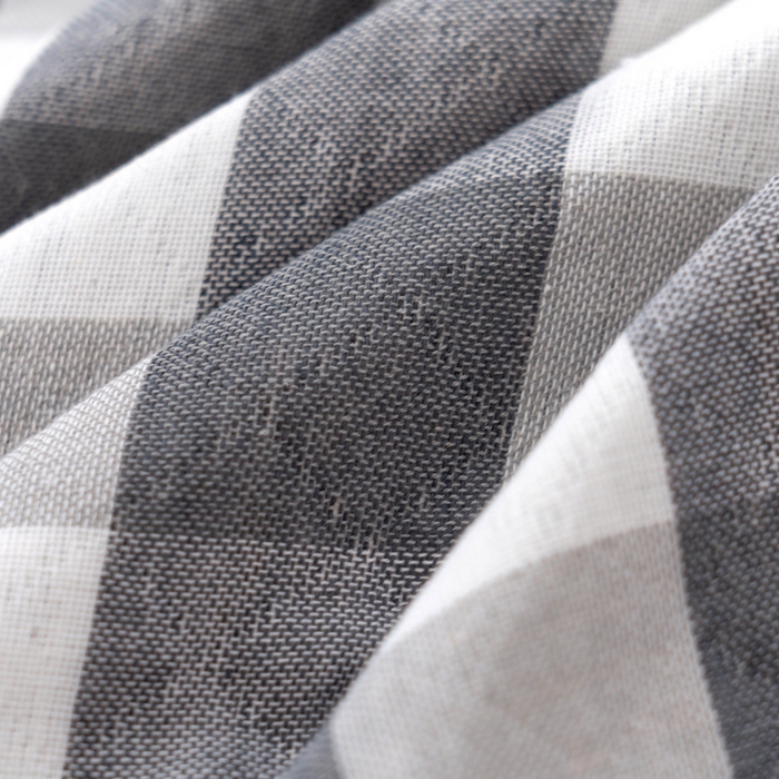 91家纺网 家纺一手货源 找家纺 朴尔家纺-毛巾被 2024新款特惠混纺棉质三层纱布独版AB面枕巾 52*78cm一对 格韵灰