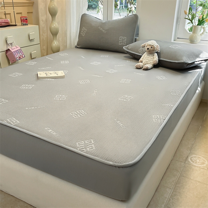 91家纺网 家纺一手货源 找家纺 启程家纺 2024春夏A类凉豆豆凉席床笠款凉席套件 纪梵星