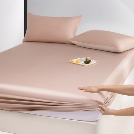 云栖家居 202460支A类兰精天丝系列单品床笠（风格一） 灰粉