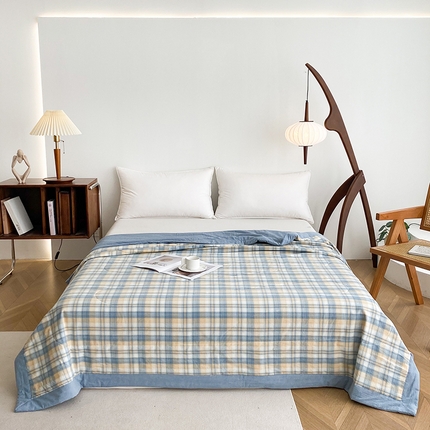 青螺家纺 2024全棉水洗棉双面色织100%新疆棉花夏被三件套四件套枕套床单 支持质检验货 星空米