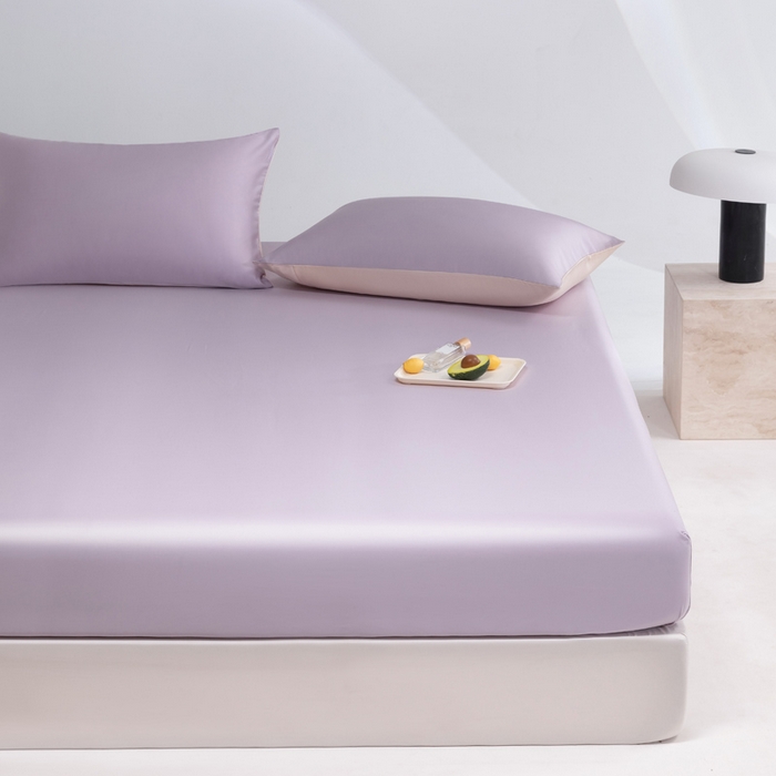 91家纺网 家纺一手货源 找家纺 云栖家居 202460支A类兰精天丝系列单品床笠（风格一） 紫灰