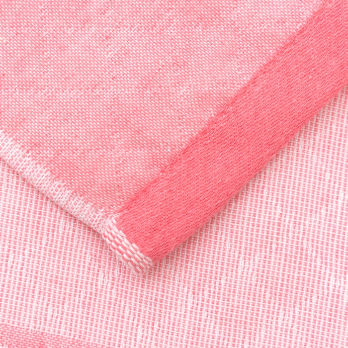 91家纺网 家纺一手货源 找家纺 朴尔家纺-毛巾被 2024新款特惠混纺棉质三层纱布独版AB面枕巾 52*78cm一对 早安粉