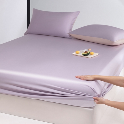 云栖家居 202460支A类兰精天丝系列单品床笠（风格一） 紫灰