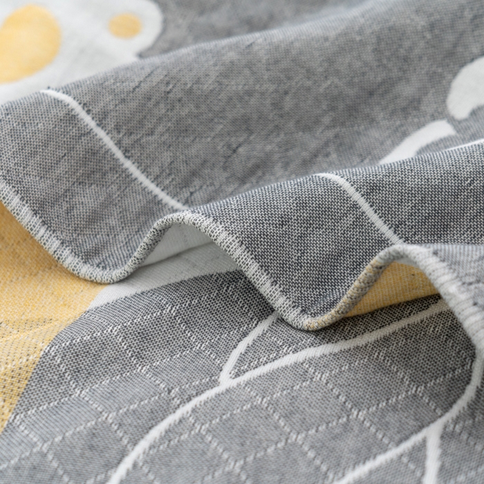 91家纺网 家纺一手货源 找家纺 朴尔家纺-毛巾被 2024新款特惠混纺棉质三层纱布独版AB面枕巾 52*78cm一对 白熊灰