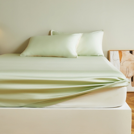 91家纺网 家纺一手货源 找家纺 云栖家居 202460支A类兰精天丝系列单品床笠（风格二） 浅绿