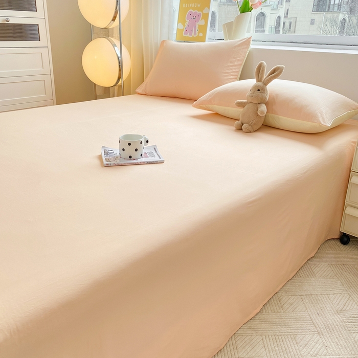 91家纺网 家纺一手货源 找家纺 雨帆家纺 2024新款纯色床单床笠单品系列 -单床单 玉色床单