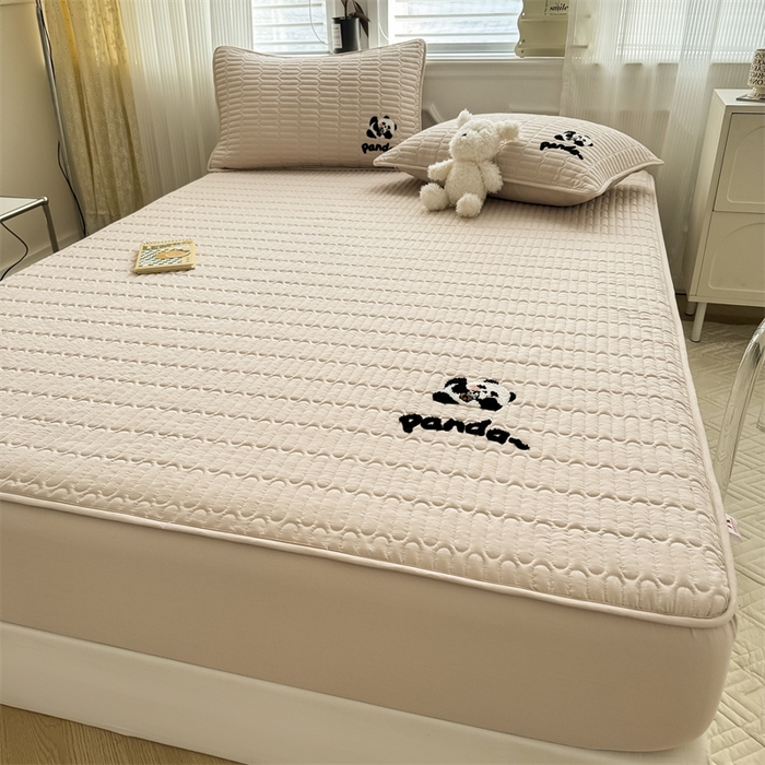 91家纺网 家纺一手货源 找家纺 857家居 2024新款A类原棉大豆夹棉床笠-奶茶熊 奶茶熊-卡布基诺