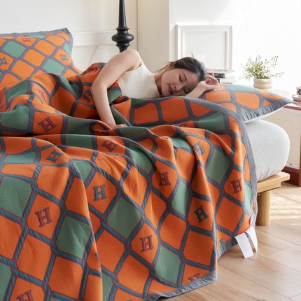 91家纺网 家纺一手货源 找家纺 （总）棠薇家纺 2025新款60S新疆长绒棉细纱毛巾被盖毯大床盖