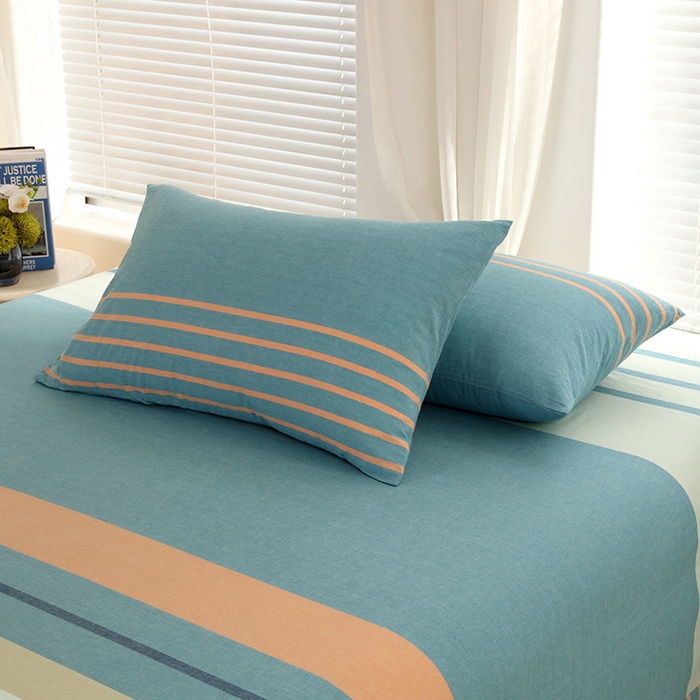 91家纺网 家纺一手货源 找家纺 金纱玉纺家纺 2024新款色织全棉水洗棉四件套 罗拉之恋-兰