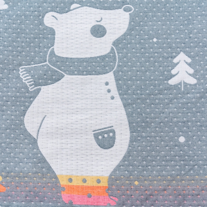 91家纺网 家纺一手货源 找家纺 朴尔家纺-毛巾被 2024新款特惠混纺棉质三层纱布独版AB面枕巾 52*78cm一对 爱心熊灰