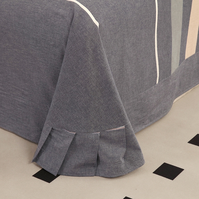 91家纺网 家纺一手货源 找家纺 金纱玉纺家纺 2024新款色织全棉水洗棉四件套 伯克利-兰