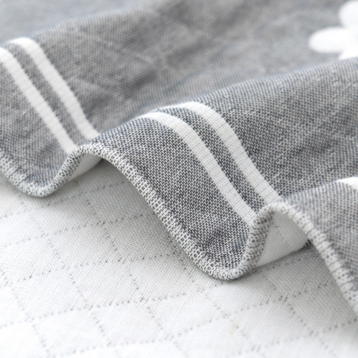 91家纺网 家纺一手货源 找家纺 朴尔家纺-毛巾被 2024新款特惠混纺棉质三层纱布独版AB面枕巾 52*78cm一对 小恐龙灰