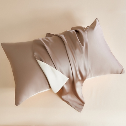 91家纺网 家纺一手货源 找家纺 云栖家居 202460支A类兰精天丝系列单品枕套（风格二） 素雅灰&香槟