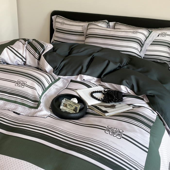 91家纺网 家纺一手货源 找家纺 优悦生活馆 2024新款天丝宽边拼角四件套-商务系列 伯爵荣耀-绿