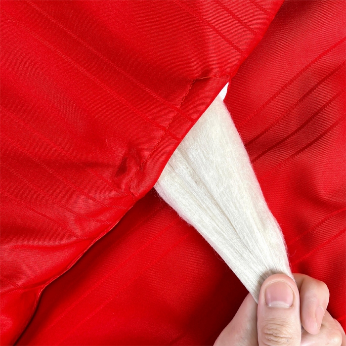 91家纺网 家纺一手货源 找家纺 尚品家纺 2024新款提花段条绗缝蚕丝被 喜庆大红