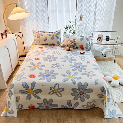 91家纺网 家纺一手货源 找家纺 维娜斯 2024新款防水床单 蓝花莓莓