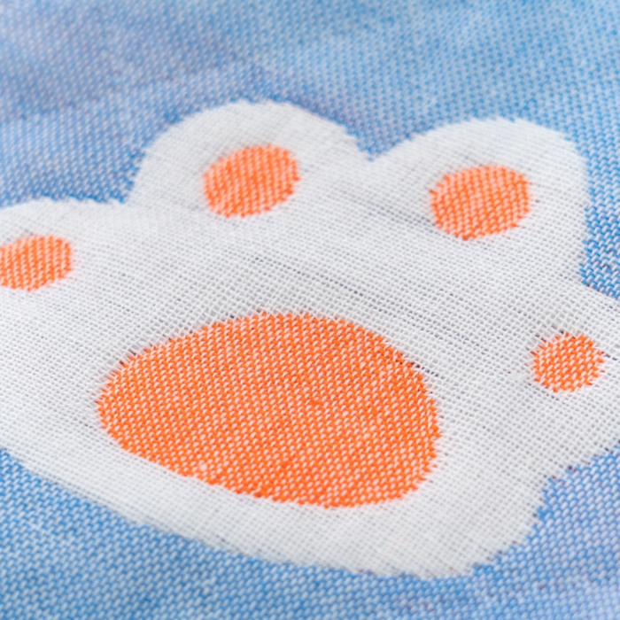 91家纺网 家纺一手货源 找家纺 朴尔家纺-毛巾被 2024新款特惠混纺棉质三层纱布独版AB面枕巾 52*78cm一对 白熊蓝