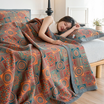 91家纺网 家纺一手货源 找家纺 （总）棠薇家纺 2025新款60S新疆长绒棉细纱毛巾被盖毯大床盖