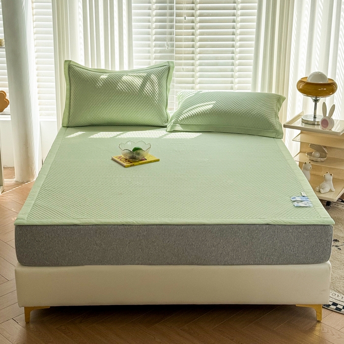 91家纺网 家纺一手货源 找家纺 许林家纺 2025 新款凉豆豆凉席 豆豆绿