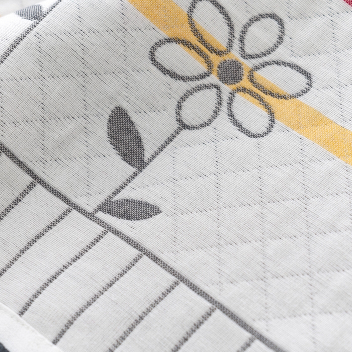 91家纺网 家纺一手货源 找家纺 朴尔家纺-毛巾被 2024新款特惠混纺棉质三层纱布独版AB面枕巾 52*78cm一对 花中细语灰