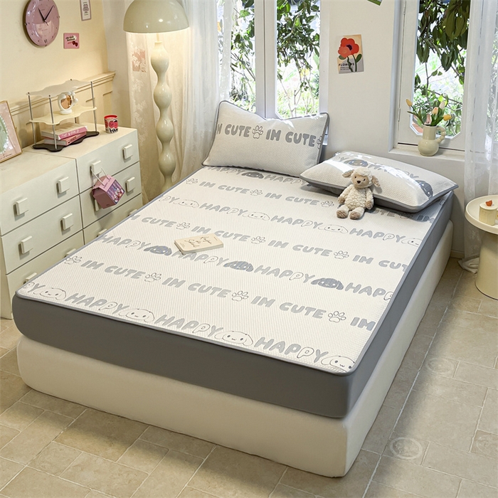 91家纺网 家纺一手货源 找家纺 启程家纺 2024春夏A类凉豆豆凉席床笠款凉席套件 小奶狗