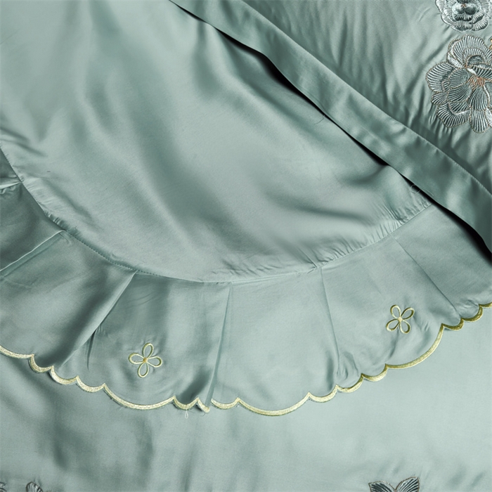 91家纺网 家纺一手货源 找家纺 保罗圣迪奥 2024新款长安如故系列天丝四件套 浅石兰