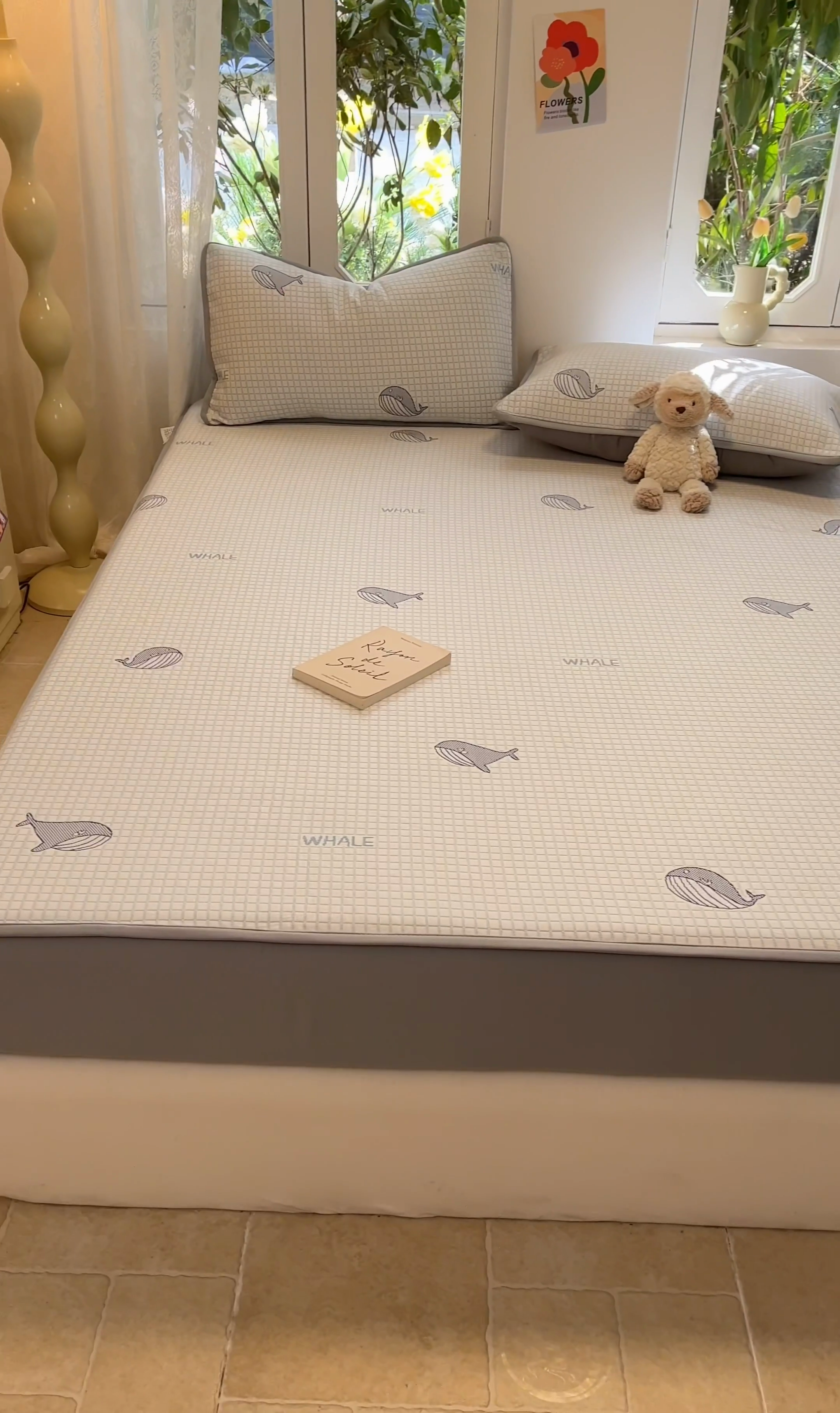 91家纺网 家纺一手货源 找家纺 启程家纺 2024春夏A类凉豆豆凉席床笠款凉席套件 小海豚