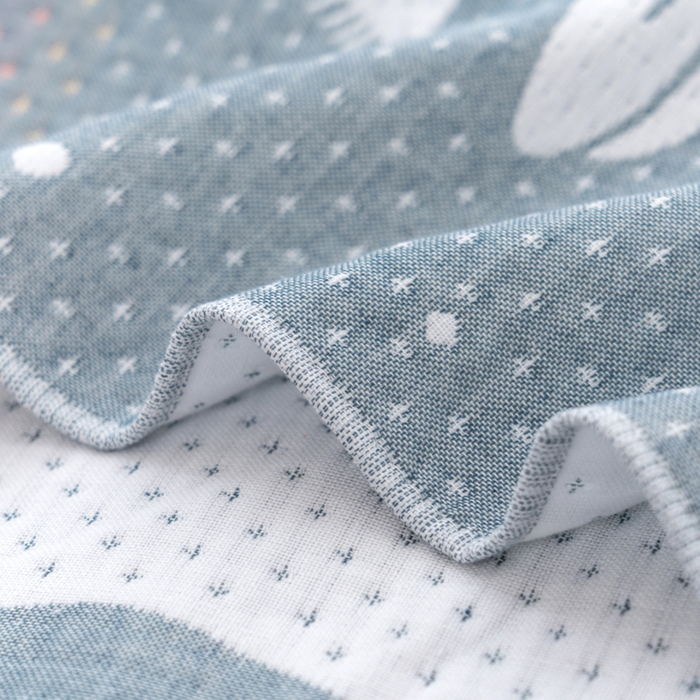 91家纺网 家纺一手货源 找家纺 朴尔家纺-毛巾被 2024新款特惠混纺棉质三层纱布独版AB面枕巾 52*78cm一对 爱心熊灰