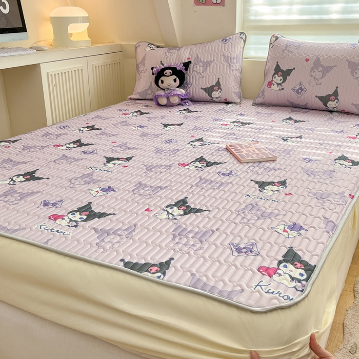 91家纺网 家纺一手货源 找家纺 金爱家 2024新款库洛米床笠款凉感丝乳胶凉席 床笠款-魔法库洛米